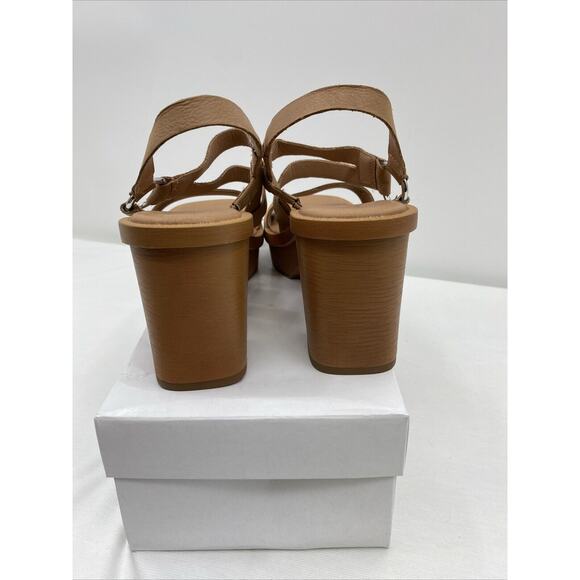 Lucky Brand Marselina Brown Leather Platform Sandal Size 7.5 - Picture 5 of 10